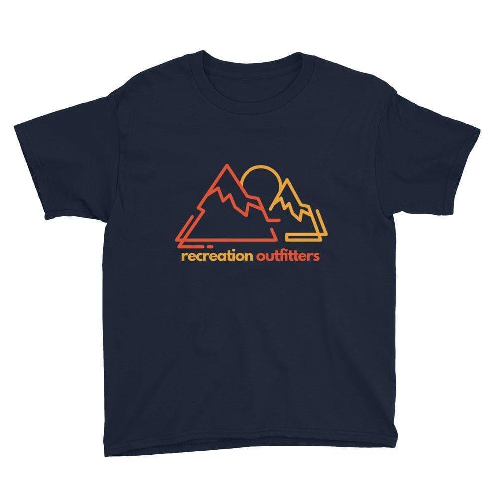 Recreation Outfitters Navy / XS Recreation Outfitters - Mountain and Moon - Youth Short Sleeve T-Shirt