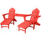 Hanover - Outdoor Dining Set With Hanover All-Weather Rio 3 Piece Outdoor Dining Set Tete-a-Tete 2 AdChr W/Ott, Tete-a-Tete Table - Sunset Red - RIO3PC-OTT-SR