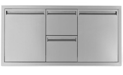 RO BBQ Combo Units 350 Series 42-Inch Door, Double Drawer & Roll-Out Trash Bin Combo - RO BBQ | BBQ-350-DDC-42TR