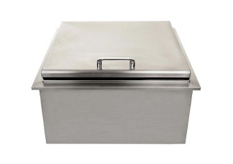 RO BBQ Sink and Beverage Center 260 Series 18-Inch Drop-In Ice Bin Cooler With Condiment Tray - RO BBQ | BBQ-260-18DI|