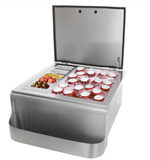 RO BBQ Sink and Beverage Center 260 Series 18-Inch Slide-In Ice Bin Cooler With Speed Rail & Condiment Holder - RO BBQ | BBQ-260-18SI