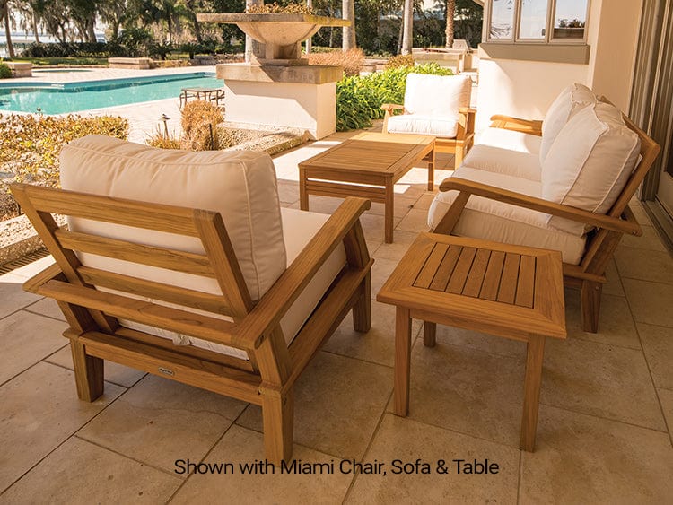 Royal Teak Collection Conversation Set Royal Teak Collection Miami Loveseat | Coffee Table | Two Chairs | One Side Table | 6 Piece Conversation Set – MIA2