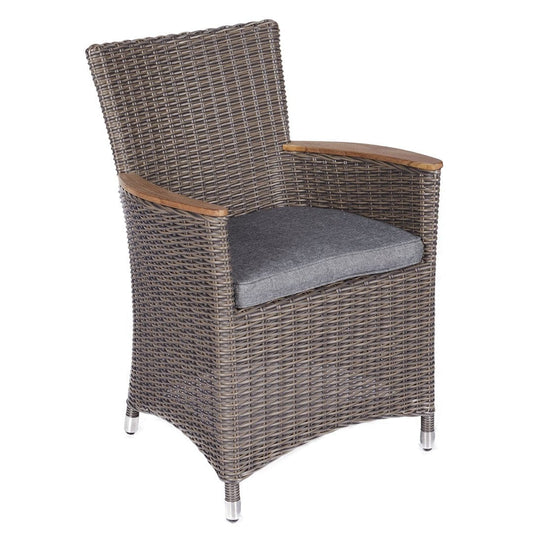 Royal Teak Collection Dining Arm Chair Royal Teak Collection Gray Helena Wicker Gray Cushion Dining Chair – HEFWGR