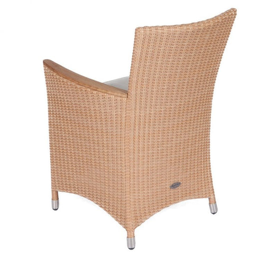 Royal Teak Collection Dining Arm Chair Royal Teak Collection Honey Helena Wicker White Cushion Dining Chair – HEFWHO