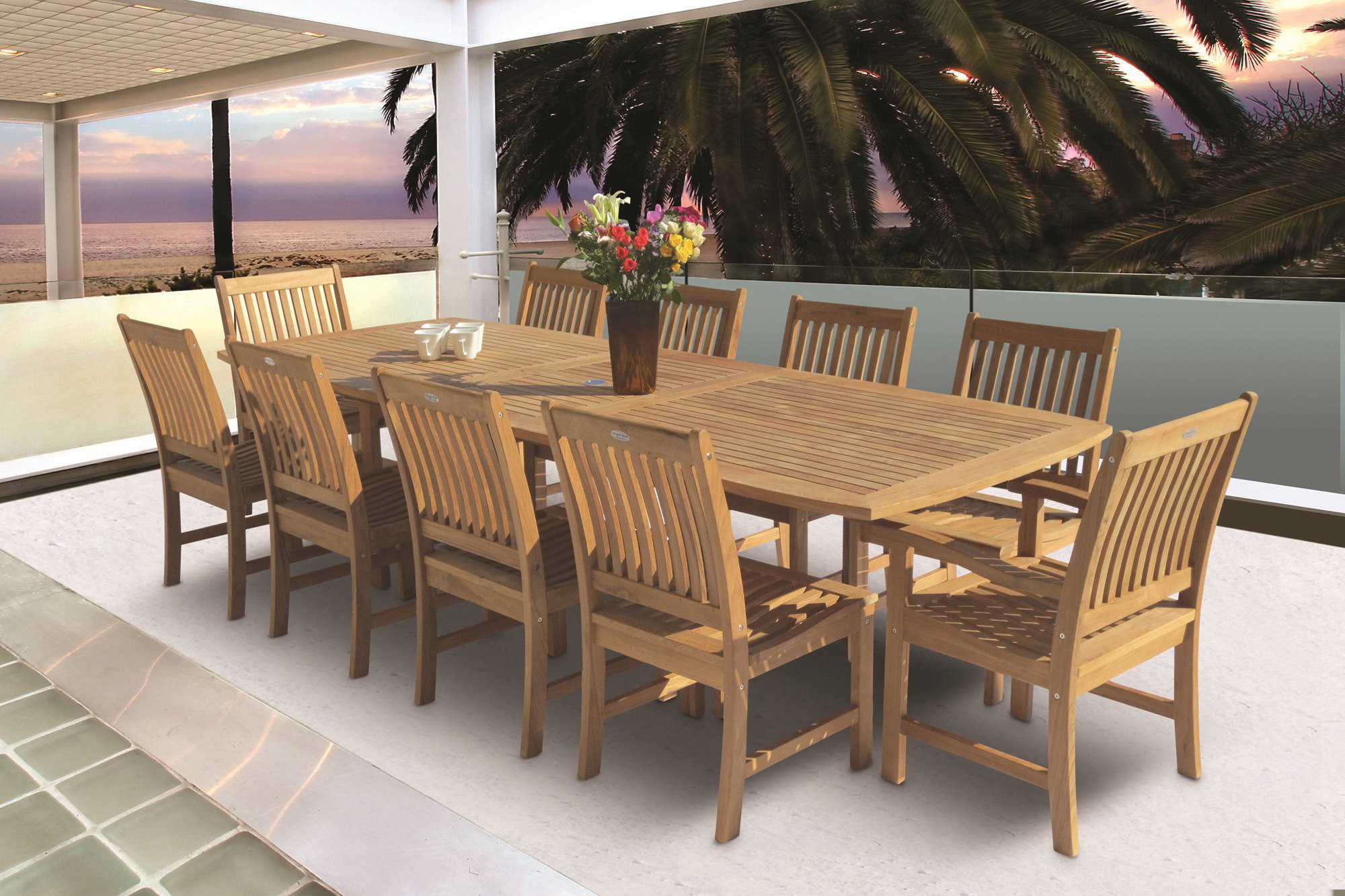 Royal Teak Collection Dining Table Royal Teak Collection Large Rectangular Expansion Family Table – FER10
