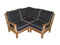 Royal Teak Collection MIAMI SECTIONAL / Standard colored cushions included in price (All in Sunbrella Fabric) Royal Teak Collection | Base Module,corner and 2 sides w/arms. | MIABASE