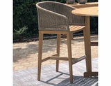 Royal Teak Collection Outdoor Barstool Royal Teak Collection | Teak and Rope Malibu Bar Chair Desert Sand [MALBC]