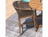 Royal Teak Collection Outdoor Barstool Royal Teak Collection | Teak and Rope Malibu Bar Chair Desert Sand [MALBC]