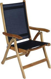 Royal Teak Collection Outdoor Chair Black Royal Teak Collection Gray Florida Sling Adjustable Arm Dining Chair – FLGR