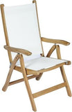 Royal Teak Collection Outdoor Chair White Royal Teak Collection Gray Florida Sling Adjustable Arm Dining Chair – FLGR