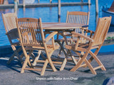 Royal Teak Collection Outdoor Dining Table Copy of Royal Teak Collection Large Sailor Round Folding Table | 5 Piece Teak Dining Set – SFR47