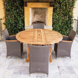 Royal Teak Collection Outdoor Dining Table Royal Teak Collection 5 Foot Round Drop Leaf Table  – DLT5