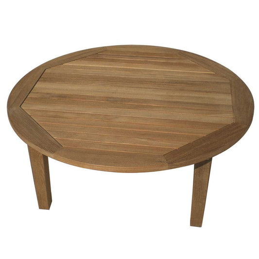 Royal Teak Collection Outdoor Table Royal Teak Collection Miami Round Coffee Table | 4 Chairs | 5 Piece Conversation Set- MIAT42R