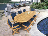 Royal Teak Collection Outdoor Teak Dining Set Royal Teak Collection | Medium Oval Family Expansion Table  - FEO8