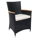 Royal Teak Collection SANIBEL SECTIONAL Black / White Royal Teak Collection Helena Chair Gray / Gray Cushion - HEFWGR