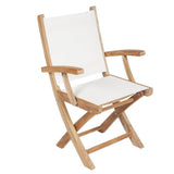 Royal Teak Collection TEAK CHAIRS AND BENCHES Royal Teak Collection  Sailmate Folding Arm Chair Sling - SMC-Config
