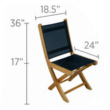 Royal Teak Collection TEAK CHAIRS AND BENCHES Royal Teak Collection Sailmate Folding Side Chair Sling - SM-Config