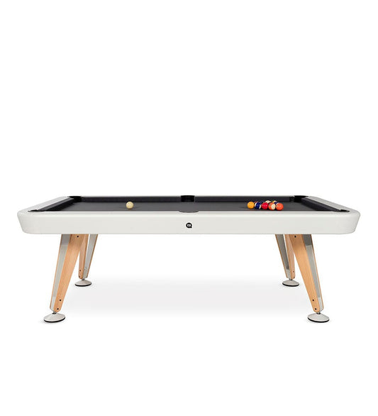 RS Barcelona DIAGONAL POOL TABLE Diagonal American 8 Feet Pool Table with White Frame | Commercial Delivery Only | DIPTA8-1N