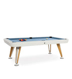 RS Barcelona DIAGONAL POOL TABLE Iroko RSB / Grey Blue Simonis Diagonal American 8 Feet Pool Table with White Frame | Commercial Delivery Only | DIPTA8-1N