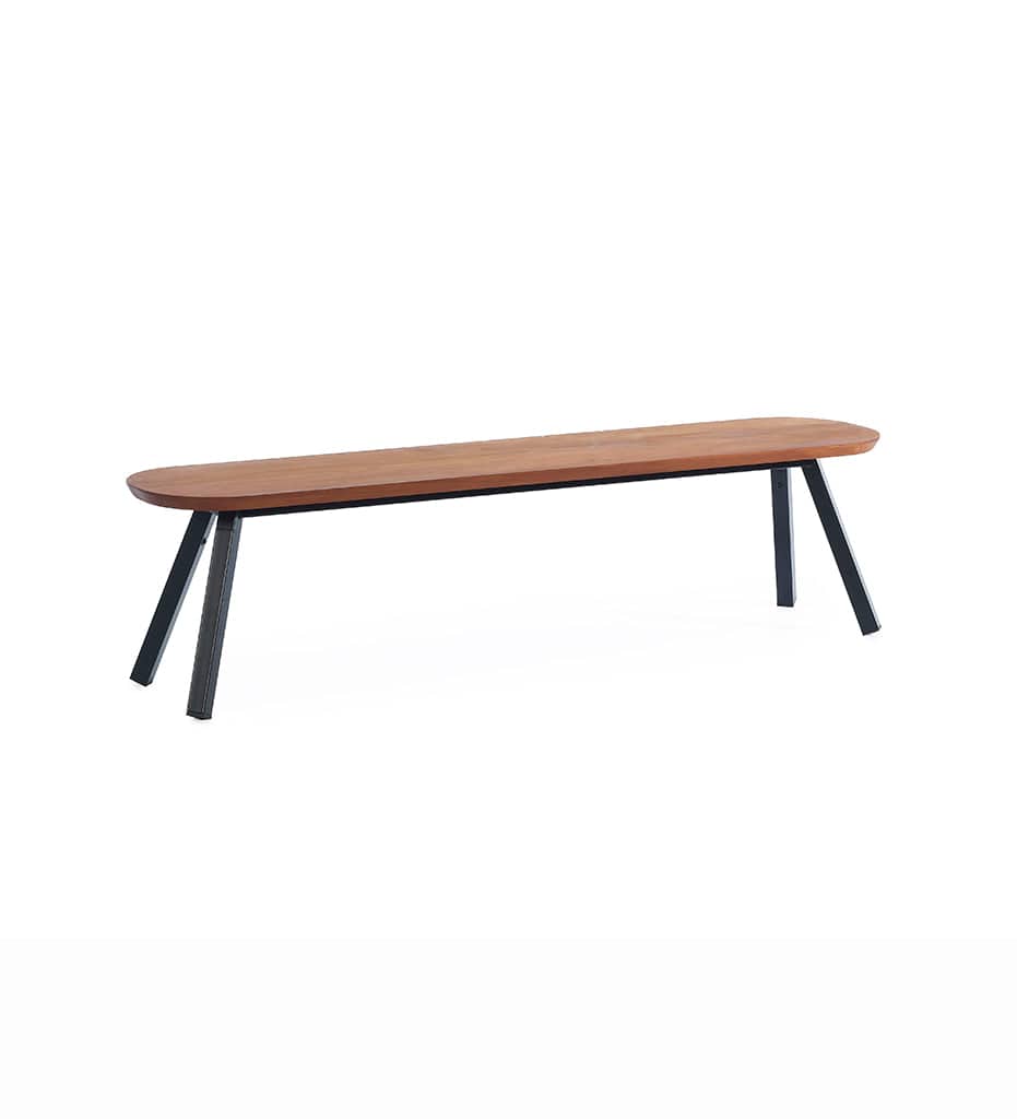 RS Barcelona YOU AND ME BENCH KIT Black Legs You and Me Indoor / Outdoor Bench 180 Iroko | Black/White Pair of Benches