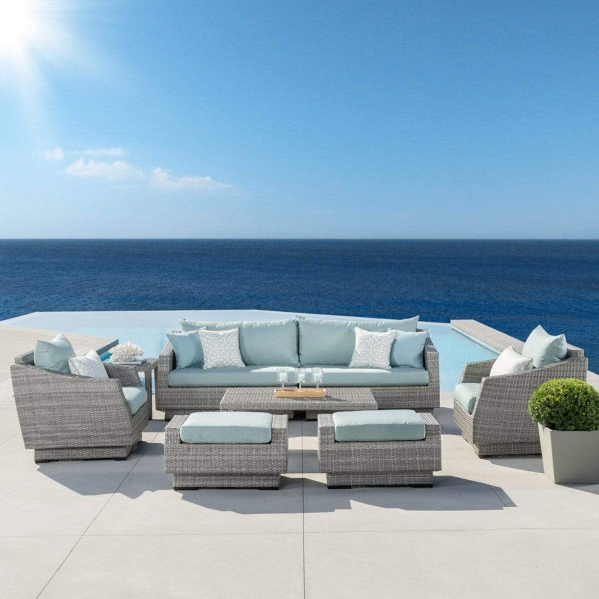 RST Brands Outdoor Furniture Cannes™ 8 Piece Sofa & Club Chair Set