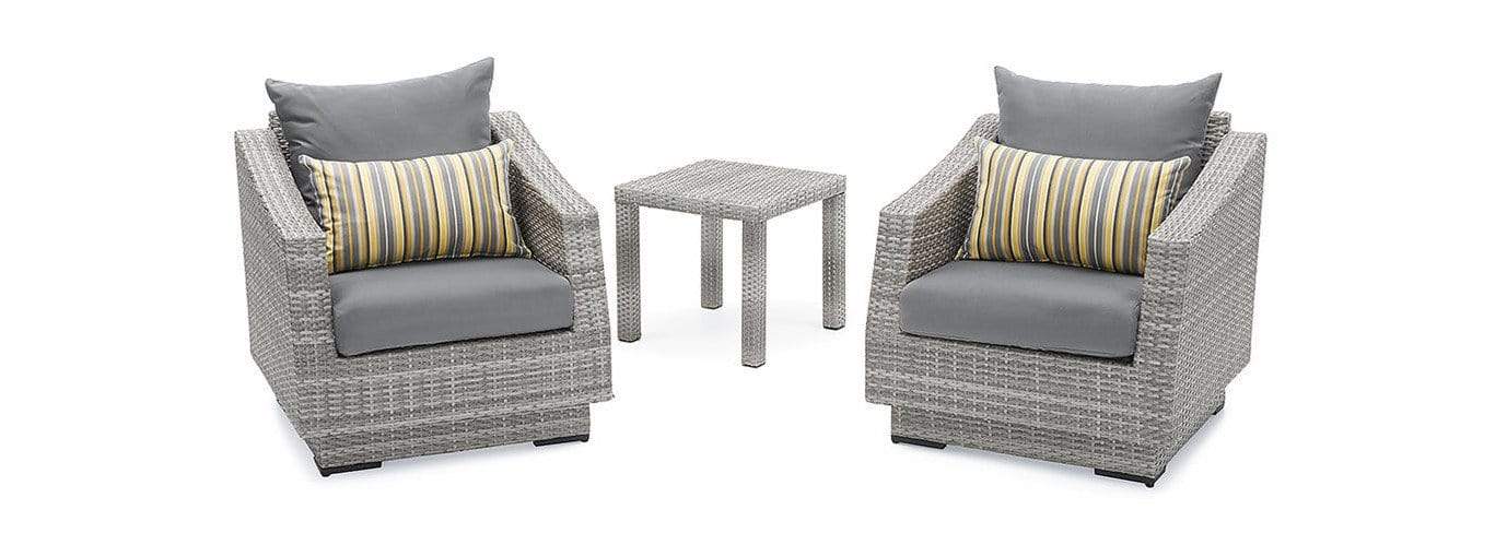 RST Brands Outdoor Furniture Charcoal Gray Cannes™ Club Chairs & Side Table