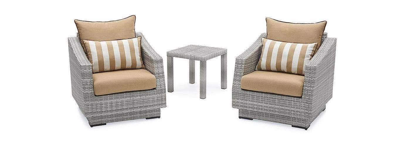 RST Brands Outdoor Furniture Maxim Beige Cannes™ Club Chairs & Side Table