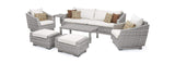 RST Brands Outdoor Furniture Moroccan Cream Cannes™ 8 Piece Sofa & Club Chair Set