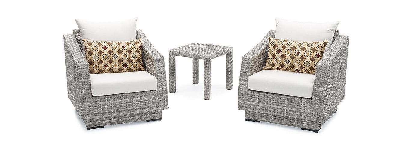 RST Brands Outdoor Furniture Moroccan Cream Cannes™ Club Chairs & Side Table