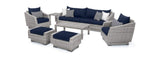 RST Brands Outdoor Furniture Navy Blue Cannes™ 8 Piece Sofa & Club Chair Set
