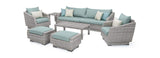 RST Brands Outdoor Furniture Spa Blue Cannes™ 8 Piece Sofa & Club Chair Set