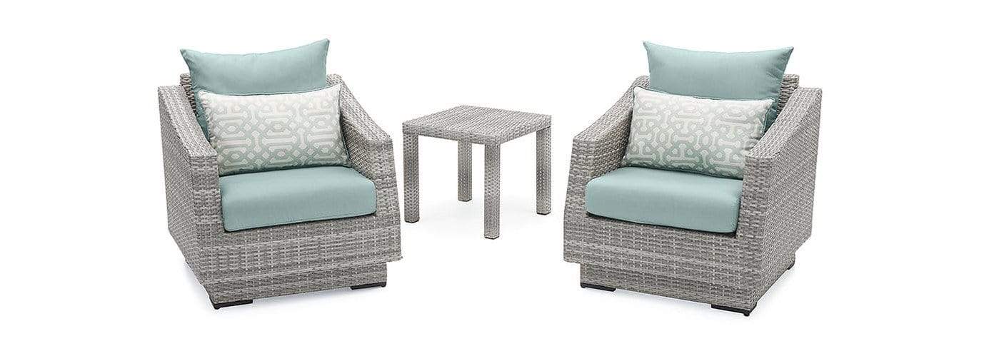 RST Brands Outdoor Furniture Spa Blue Cannes™ Club Chairs & Side Table