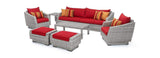 RST Brands Outdoor Furniture Sunset Red Cannes™ 8 Piece Sofa & Club Chair Set