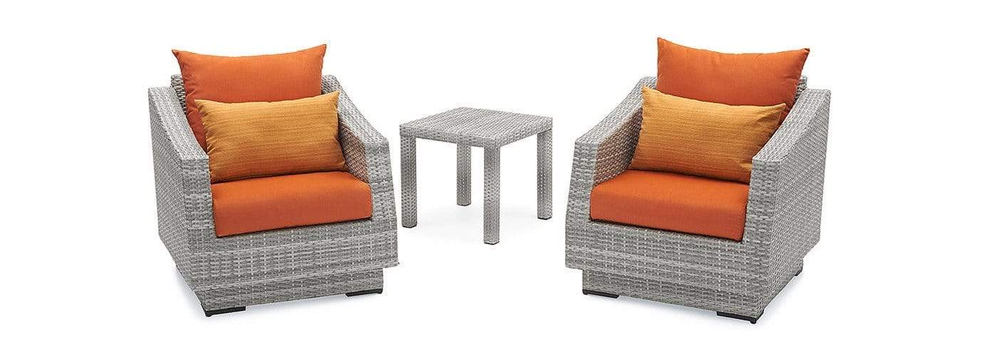 RST Brands Outdoor Furniture Tikka Orange Cannes™ Club Chairs & Side Table