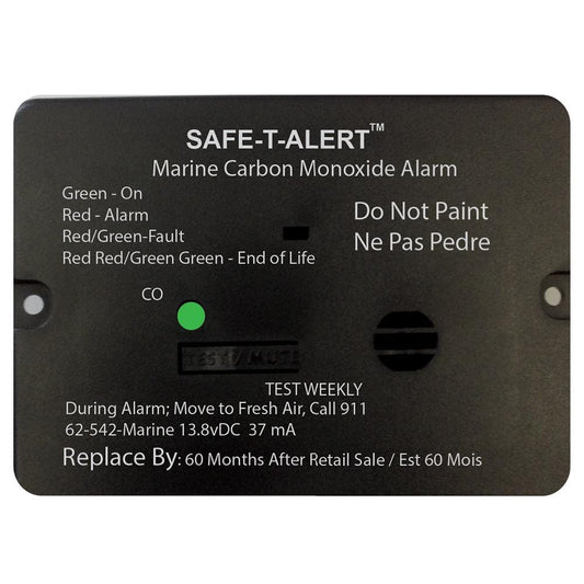 Safe-T-Alert Fume Detectors Safe-T-Alert 62 Series Carbon Monoxide Alarm w/Relay - 12V - 62-542-R-Marine - Flush Mount - Black [62-542-R-MARINE-BL]