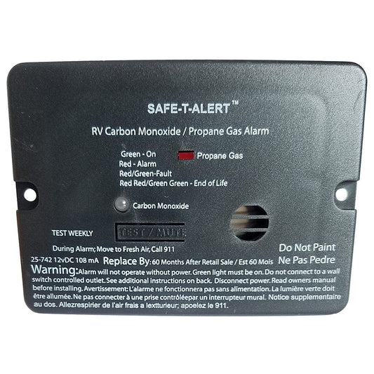 Safe-T-Alert Fume Detectors Safe-T-Alert Combo Carbon Monoxide Propane Alarm - Surface Mount - Mini - Black [25-742-BL]