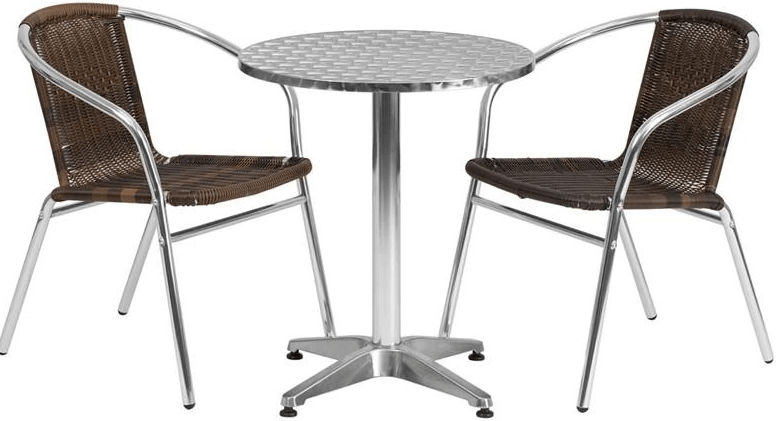 Samuel Norman & Assoc. Furnishings Aluminum Patio Table and Chair Sets Samuel Norman & Assoc. Furnishings 23.5RD Aluminum Table Set