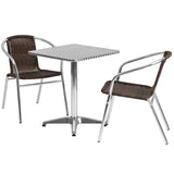 Samuel Norman & Assoc. Furnishings Aluminum Patio Table and Chair Sets Samuel Norman & Assoc. Furnishings 23.5SQ Aluminum Table Set