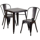Samuel Norman & Assoc. Furnishings Metal Colorful Table and Chair Sets Samuel Norman & Assoc. Furnishings 23.75SQ Aged Black Table Set