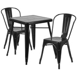 Samuel Norman & Assoc. Furnishings Metal Colorful Table and Chair Sets Samuel Norman & Assoc. Furnishings 23.75SQ Black Metal Table Set