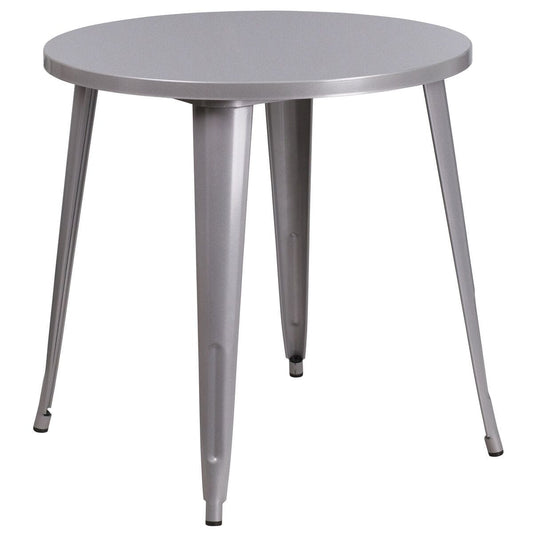 Samuel Norman & Assoc. Furnishings Metal Colorful Table and Chair Sets Samuel Norman & Assoc. Furnishings 30RD Silver Metal Set