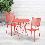 Samuel Norman & Assoc. Furnishings Metal Patio Table and Chair Sets Samuel Norman & Assoc. Furnishings 30RD Coral Fold Patio Set