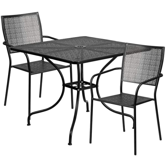Samuel Norman & Assoc. Furnishings Metal Patio Table and Chair Sets Samuel Norman & Assoc. Furnishings 35.5SQ Black Patio Table Set