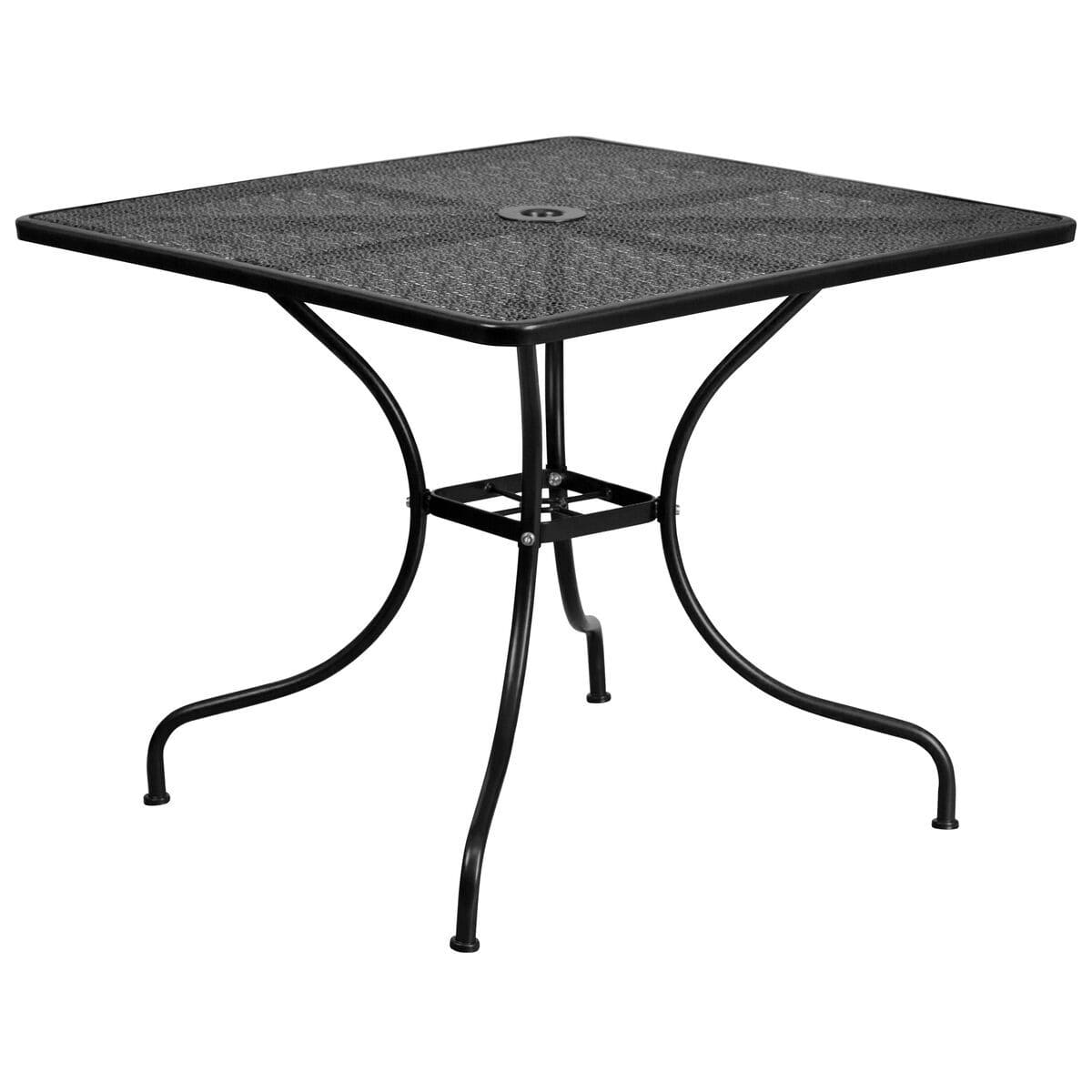Samuel Norman & Assoc. Furnishings Metal Patio Table and Chair Sets Samuel Norman & Assoc. Furnishings 35.5SQ Black Patio Table Set