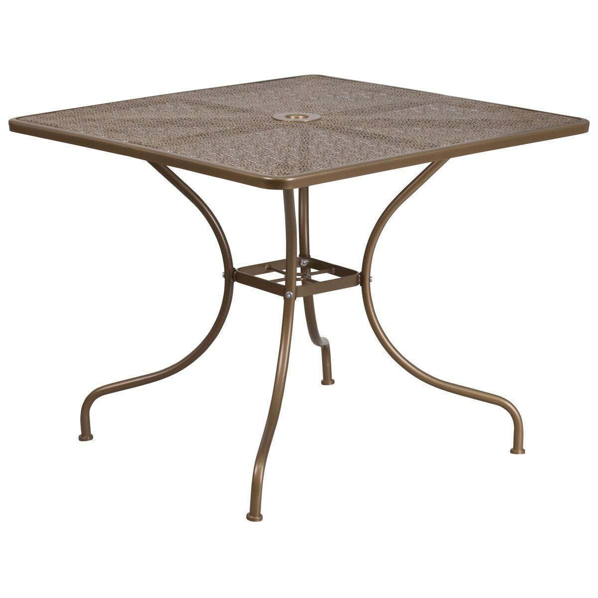 Samuel Norman & Assoc. Furnishings Metal Patio Table and Chair Sets Samuel Norman & Assoc. Furnishings 35.5SQ Gold Patio Table Set
