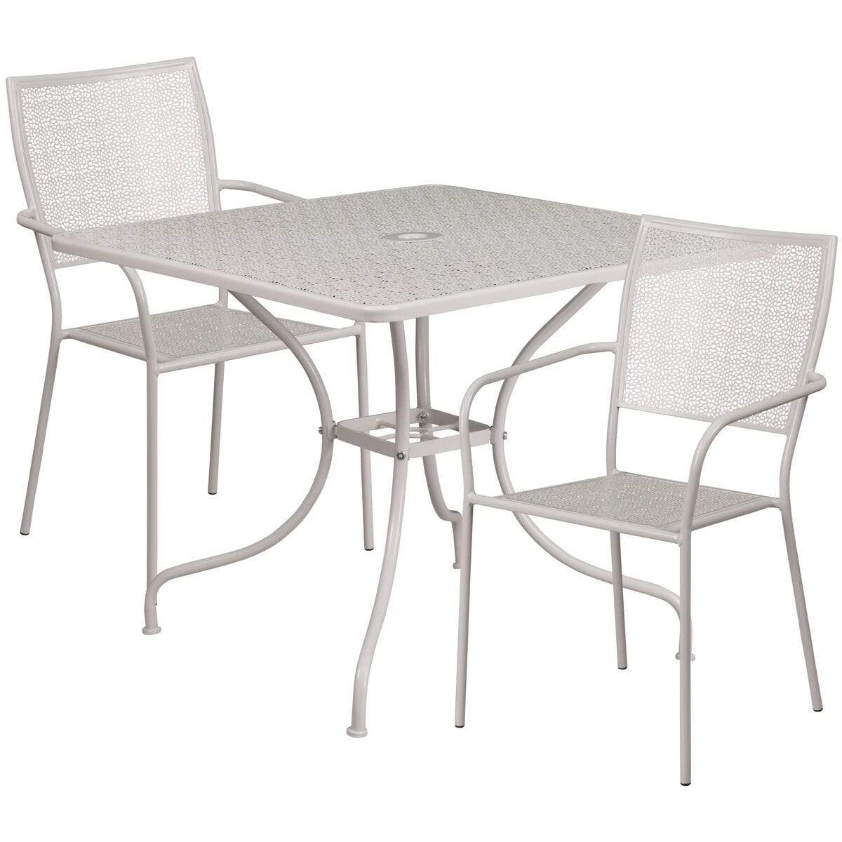 Samuel Norman & Assoc. Furnishings Metal Patio Table and Chair Sets Samuel Norman & Assoc. Furnishings 35.5SQ Gray Patio Table Set