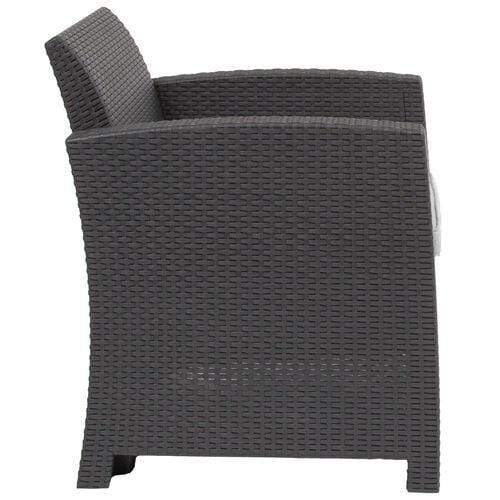 Samuel Norman & Assoc. Furnishings Plastic Rattan Patio Chairs Samuel Norman & Assoc. Furnishings  Dark Gray Rattan Outdoor Chair