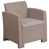 Samuel Norman & Assoc. Furnishings Plastic Rattan Patio Chairs Samuel Norman & Assoc. Furnishings  Gray Rattan Outdoor Chair