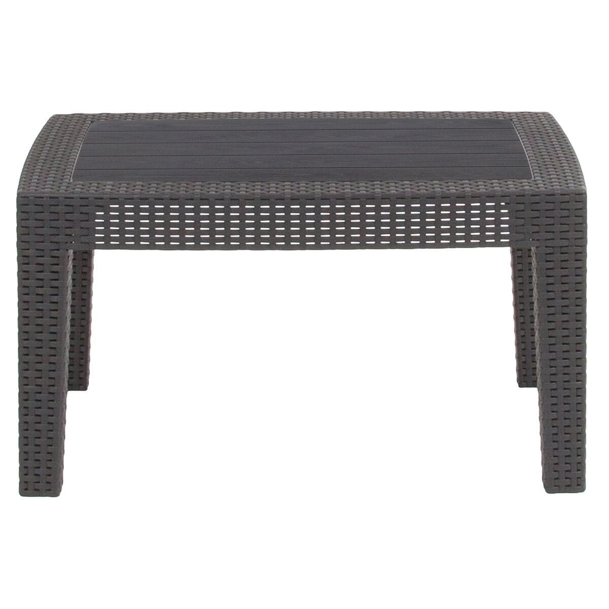 Samuel Norman & Assoc. Furnishings Plastic Rattan Patio Lounge Furniture Samuel Norman & Assoc. Furnishings Dark Gray Rattan Coffee Table