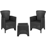 Samuel Norman & Assoc. Furnishings Plastic Rattan Patio Lounge Furniture Samuel Norman & Assoc. Furnishings Gray Rattan Chair/Table Set